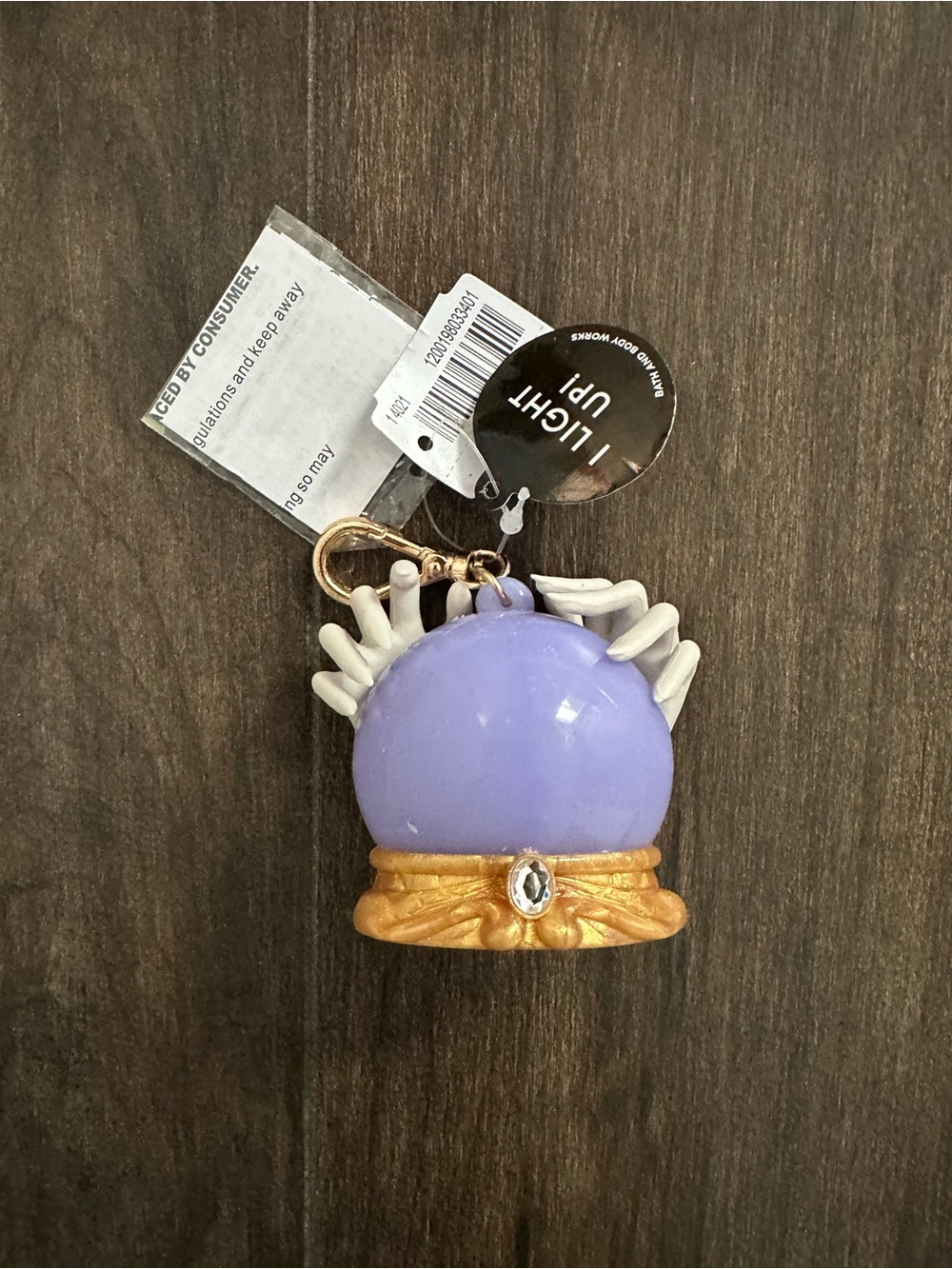 Bath & Body Works Halloween light up Crystal Ball Pocketbac Keychain
